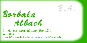 borbala albach business card