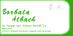 borbala albach business card